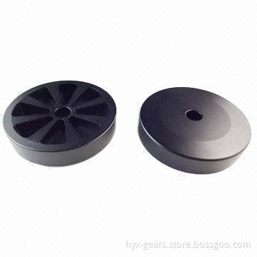 Machined Aluminum Roller Wheels, Made of Al6061-t6, Black Sandblast, Hard Anodizing